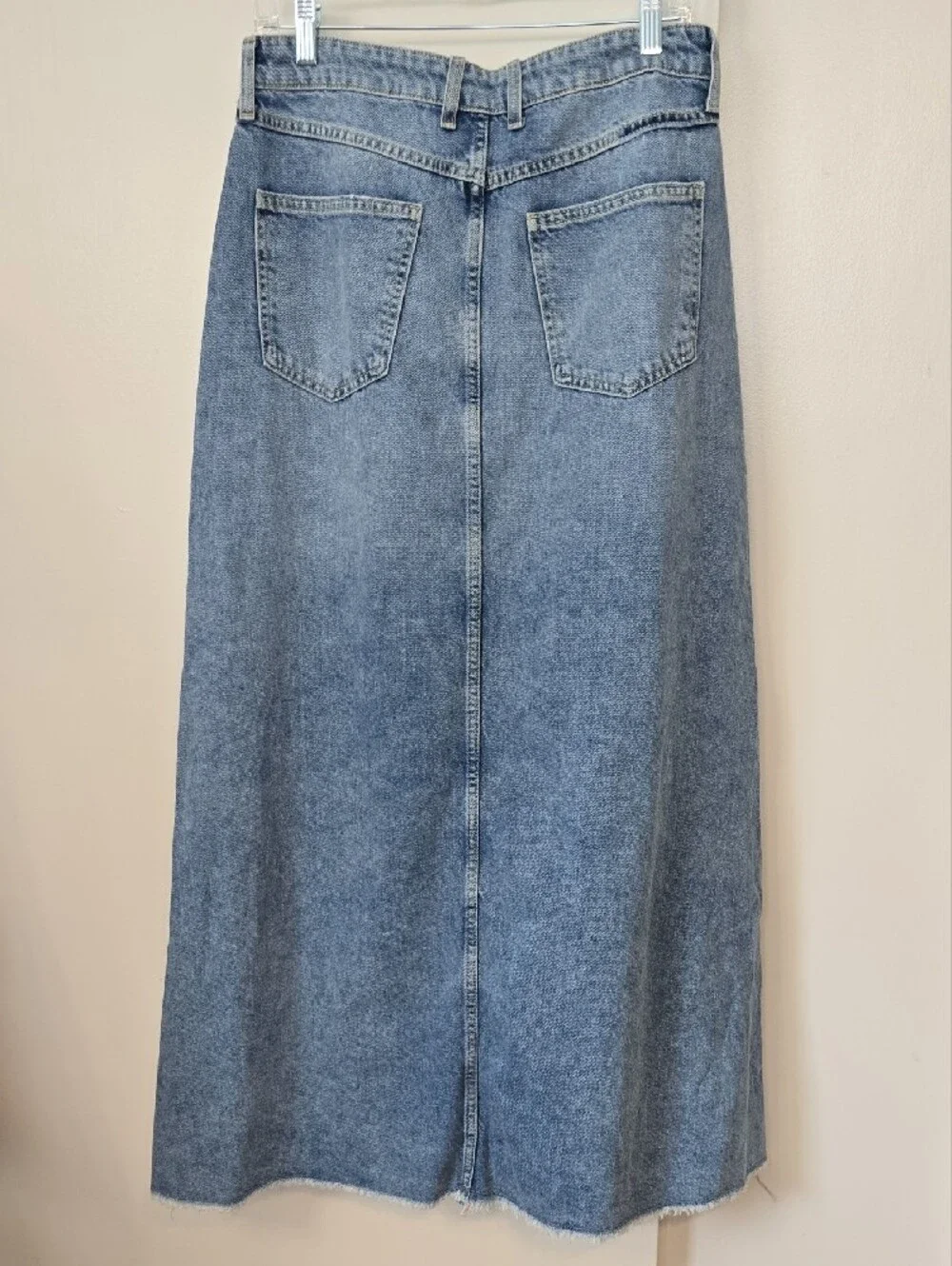Free People Light Wash Maxi Skirt